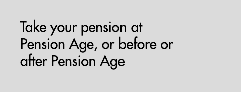 Take your pension at Pension Age, or before or after Pension Age