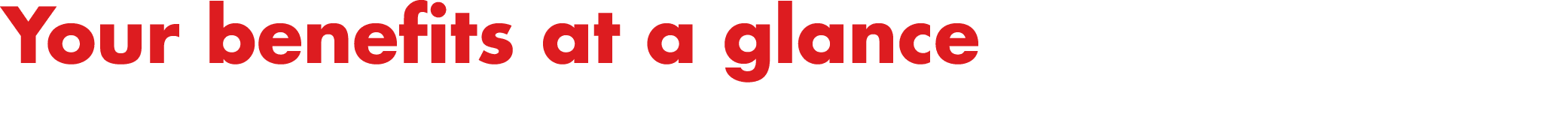 Your benefits at a glance