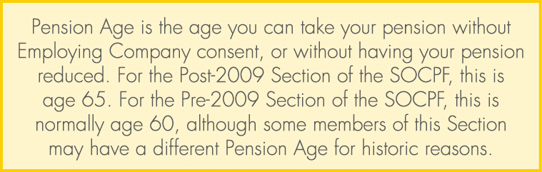 Pension Age is the age you can take your pension without Employing Company consent, or without having your pension re...