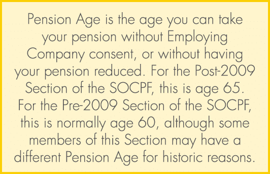 Pension Age is the age you can take your pension without Employing Company consent, or without having your pension re...